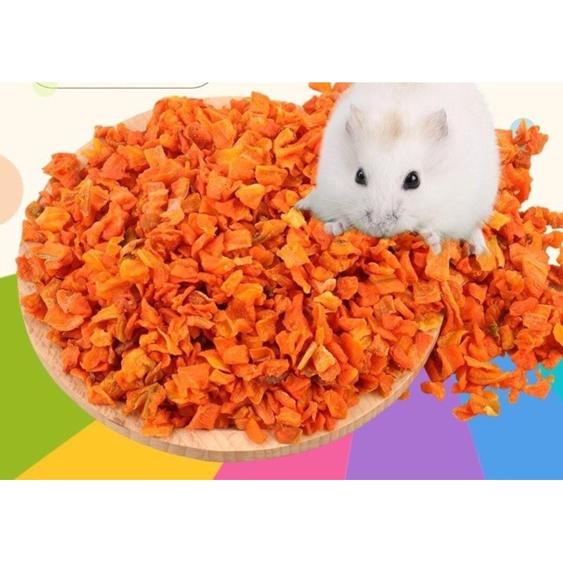 Cà rốt sấy khô giàu chất xơ thức ăn cho hamster , thỏ , bọ , nhím , sóc 30g