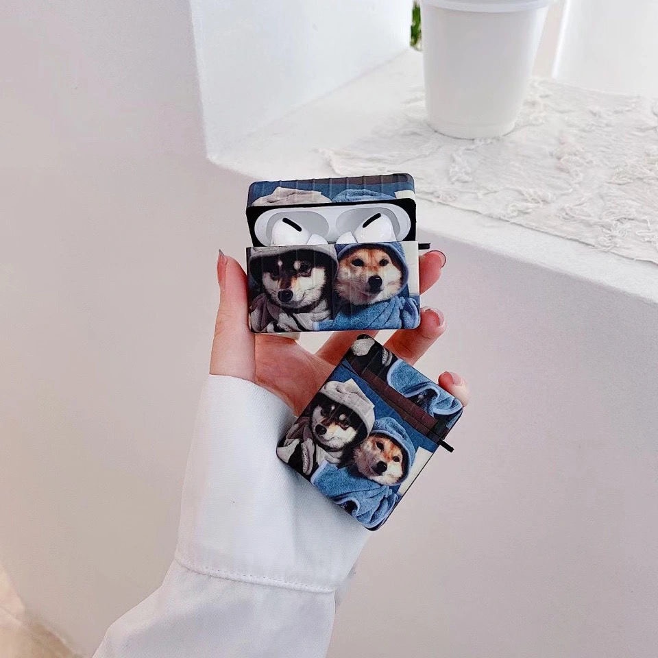 Vỏ Bảo Vệ Hộp Sạc Tai Nghe AirPods 1 2 3 Pro 3rd 2021 Bằng TPU Màu Xanh Dương Dễ Thương