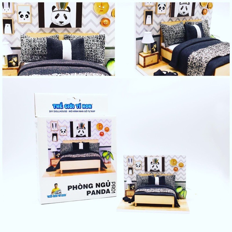 Mô Hình Phòng Ngủ Handmade Bằng Gỗ Tí Hon - Phòng Ngủ Panda - PR01