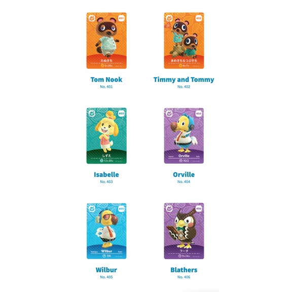 Bộ 5 thẻ bài trò chơi Animal Crossing Series 5 Amiibo