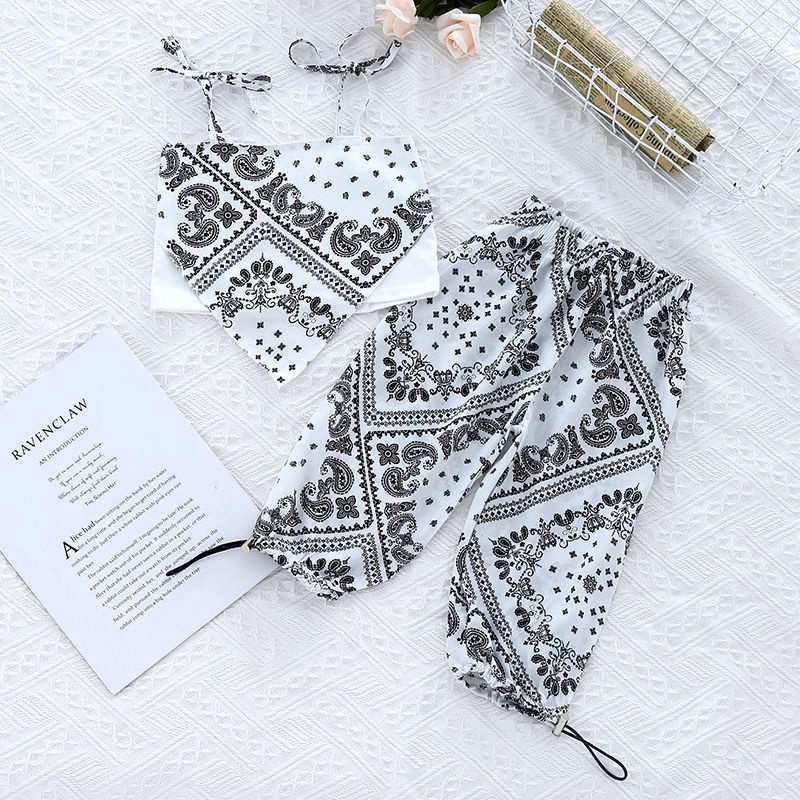 Set Áo Hai Dây + Quần Dài Chống Muỗi Phong Cách Thời Trang Mùa Hè Mới Dành Cho Bé Gái