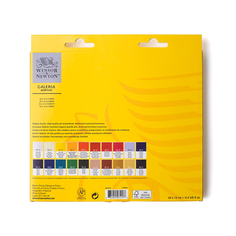 [DA ĐEN] Màu Galeria Acrylic Paint 20 x 12ml Winsor &amp; Newton