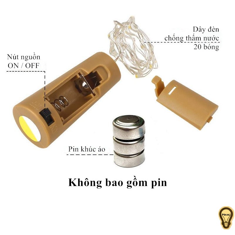 Đèn Led Fairy Light Trang Trí Nắp Bình Rượu Đa Sắc Trang Trí Nội Thất Quán Cafe Tiệm Trà Sữa Nhà Hàng Khách Sạn