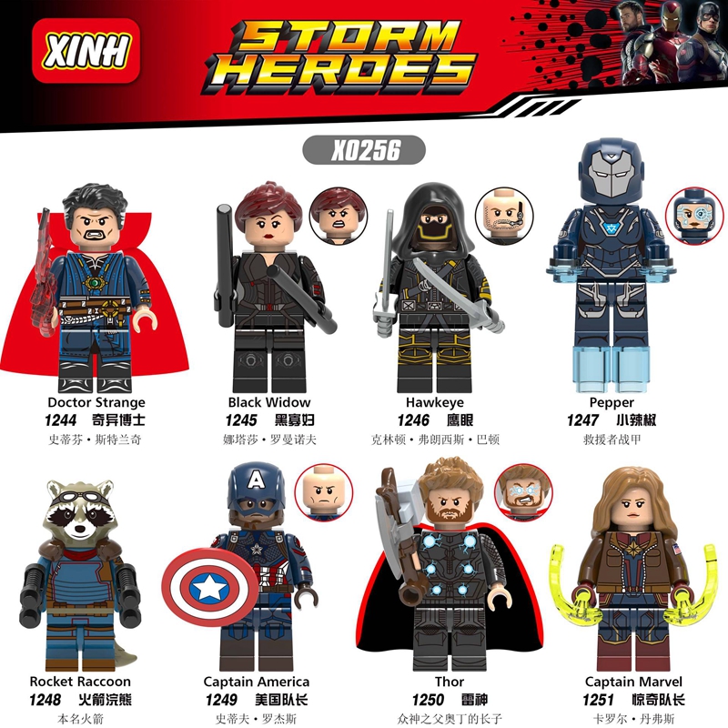 Mô hình nhân vật siêu anh hùng Marvel phong cách Lego cho bé