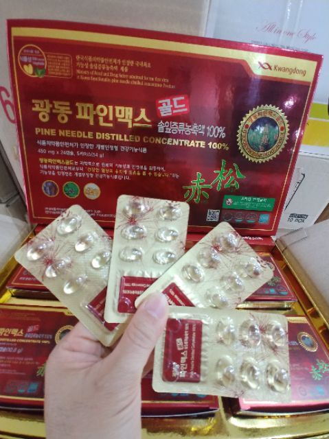 tinh dầu thông đỏ hàn quốc 120 x 450mg viên