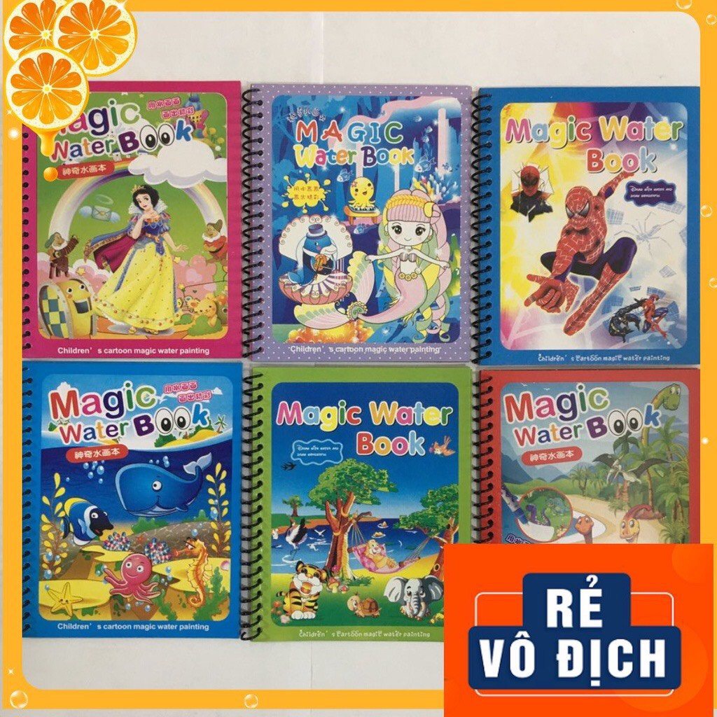 Đồ chơi tranh tô màu nước ma thuật, sách tập tô thần kỳ sử dụng nhiều lần, đa dạng chủ đề