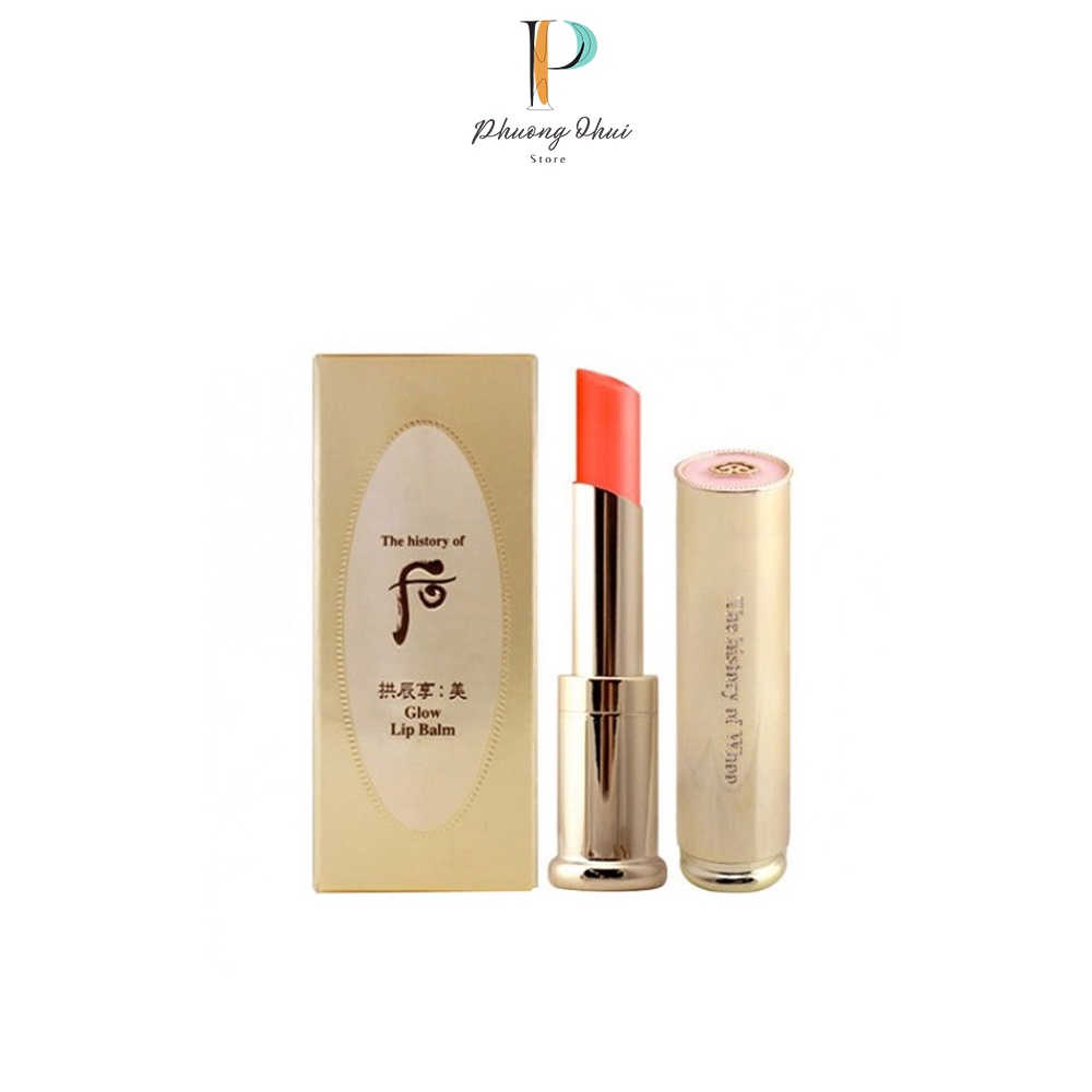 Son Dưỡng Môi Chống Nắng Whoo Gongjinhyang Mi Glow Lip Balm Son Dưỡng Ẩm Căng Mọng Môi Có Màu Full Size 3,3g