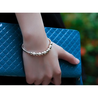 Vòng tay nữ hạt bi tròn xi bạc dễ thương kiểu kiềng style hàn quốc - doramimi