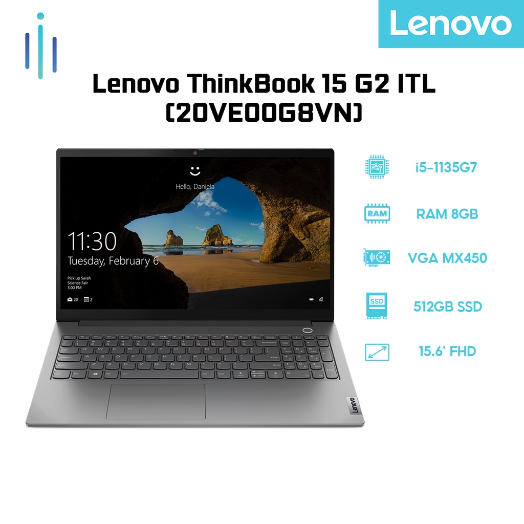Laptop Lenovo ThinkBook 15 G2 ITL (20VE00G8VN) (i5-1135G7 | 8GB | 512GB SSD | VGA MX450 2GB | 15.6' FHD | DOS)