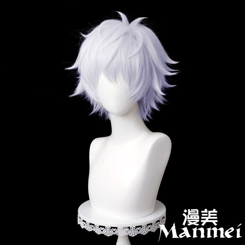 Anime Gojo Satoru Cosplay Jujutsu Kaisen Cosplay 32cm Christmas Silver Purple Wig Cosplay Anime Wigs Heat Resistant Synthetic Wigs