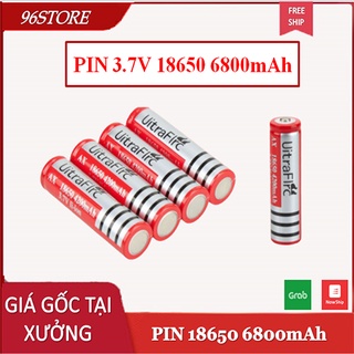 Pin ultrafire 18650 6800mah 3,7v sạc đèn pin, quạt,...