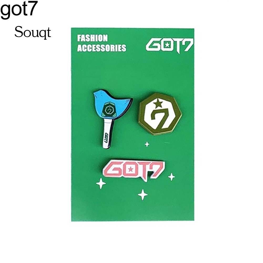 Set 3 ghim cài áo kiểu nhóm nhạc hàn quốc BTS BP GOT7 Twice iZone độc đáo