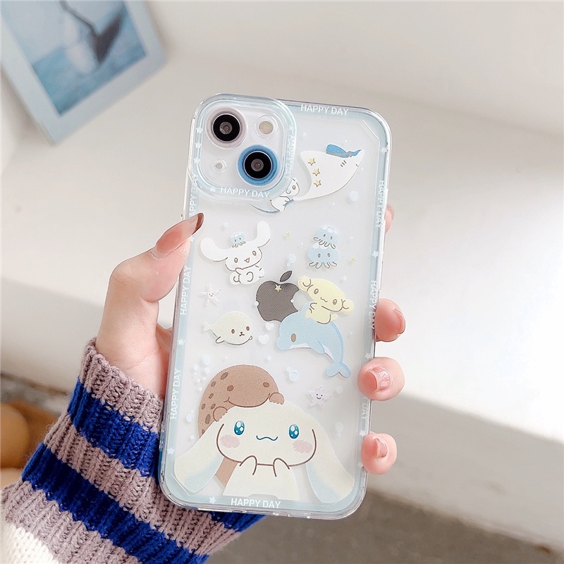 Ốp Điện Thoại Chống Sốc Hình Cinnamoroll Hoạt Hình Dễ Thương Cho iPhone 14 / 13 / 12 / 11 / X / 8 / 7P