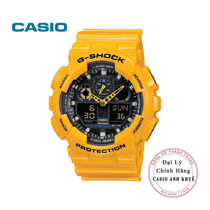 Đồng hồ Nam Casio G-Shock Nam GA-100A-9A vỏ vàng chính hãng