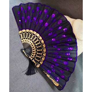Quạt tay in hình hoa phong cách Lolita dễ thương