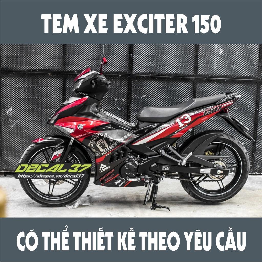  Tem Trùm Exciter 150 Mu Đỏ Đen - Làm theo yêu cầu khách hàng