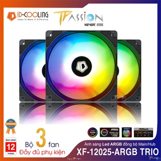 Bộ 3 quạt fan case id-cooling xf-12025 argb trio - hiệu năng tản nhiệt tốt, sức gió cao, led argb rainbow tuyệt đẹp