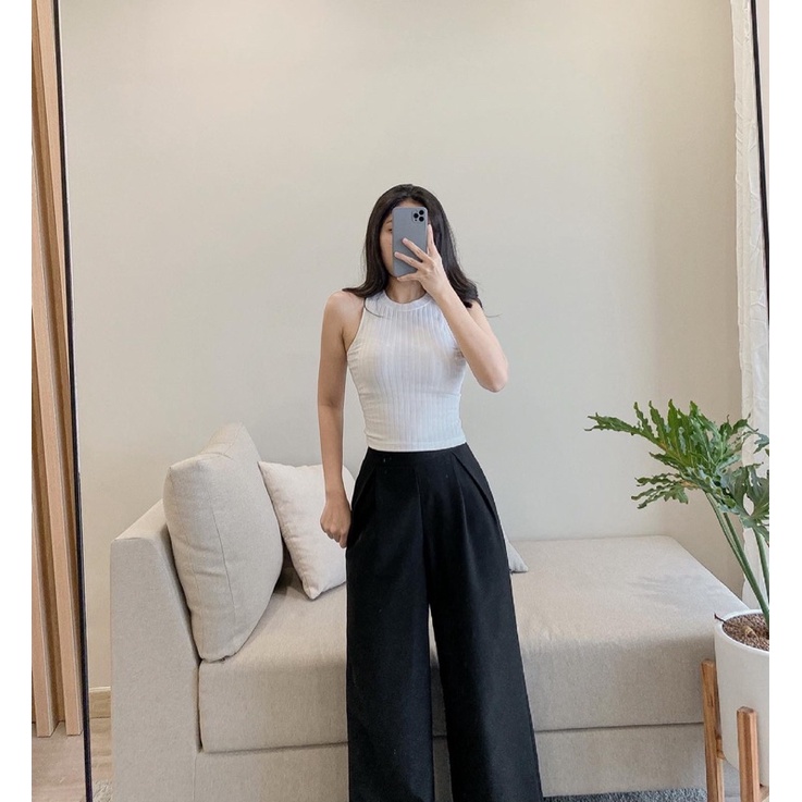 QUẦN ỐNG RỘNG  - Quần dài ống rộng cạp cao