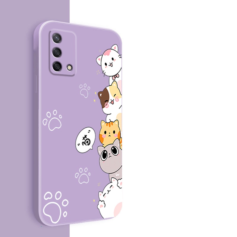 Ốp lưng oppo A74 4g a95 Ốp Điện Thoại Silicon Mềm Mịn Bảo Vệ Cho oppo A74 4g a95 DZMM01 viền vuông cute
