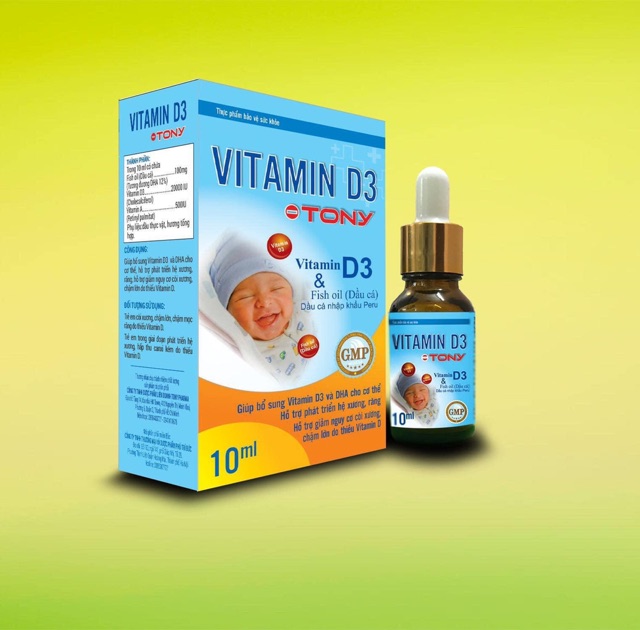 VITAMIN D3 TONY NHỎ GIỌT nguyên liệu nhập khẩu từ Peru lọ 10ml