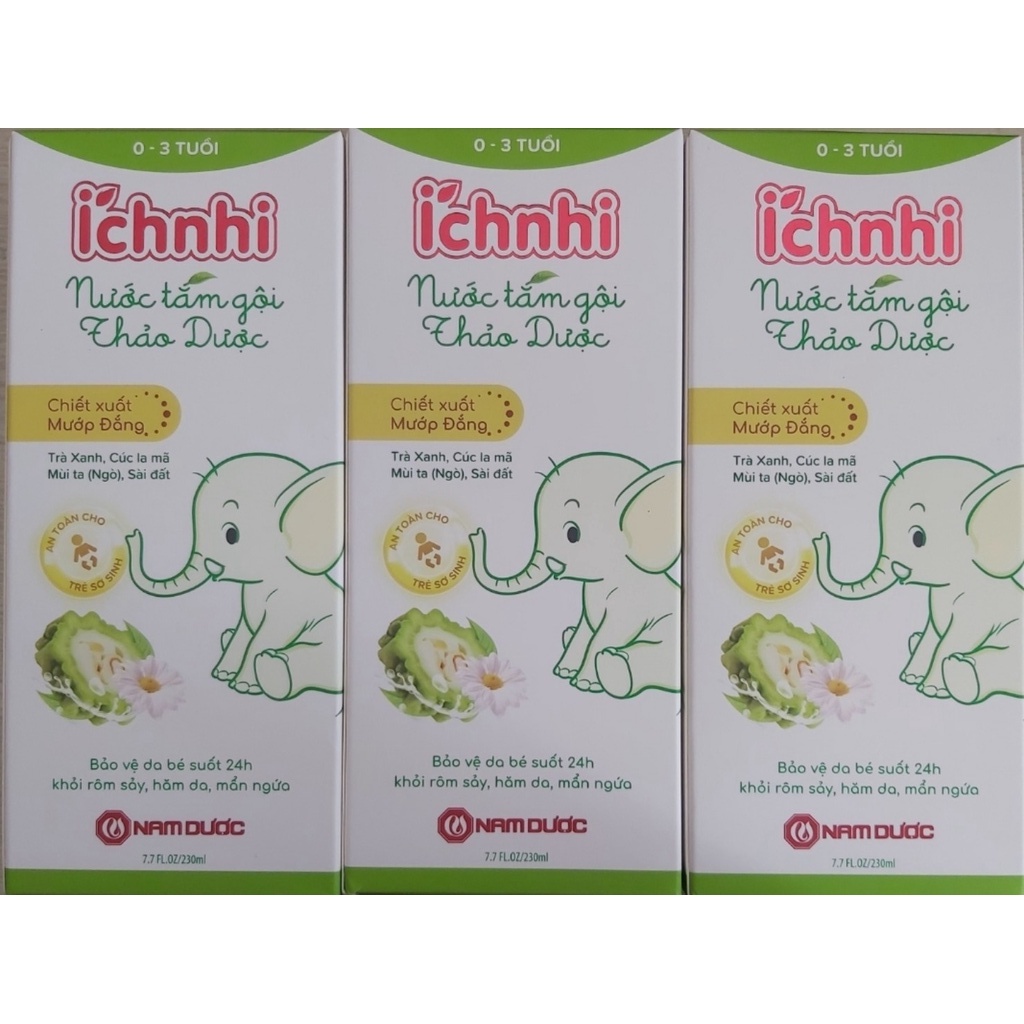 Nước tắm gội thảo dược Ích Nhi chai 230ml