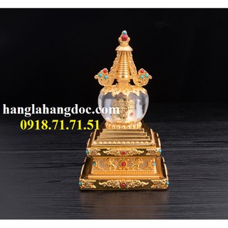 Kinh luân Phật giáo Tây Tạng mô hình bảo tháp dùng pin và năng lượng mặt trời (mẫu số 6)