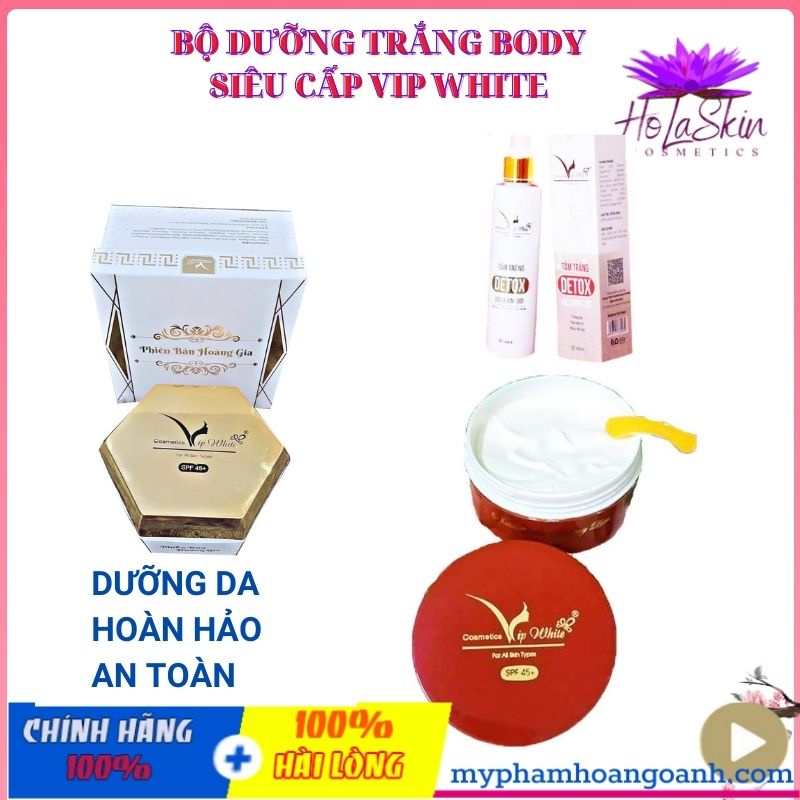 BỘ KEM DƯỠNG TRẮNG BODY-VIP WHITE - TĂM TRẮNG DỨa