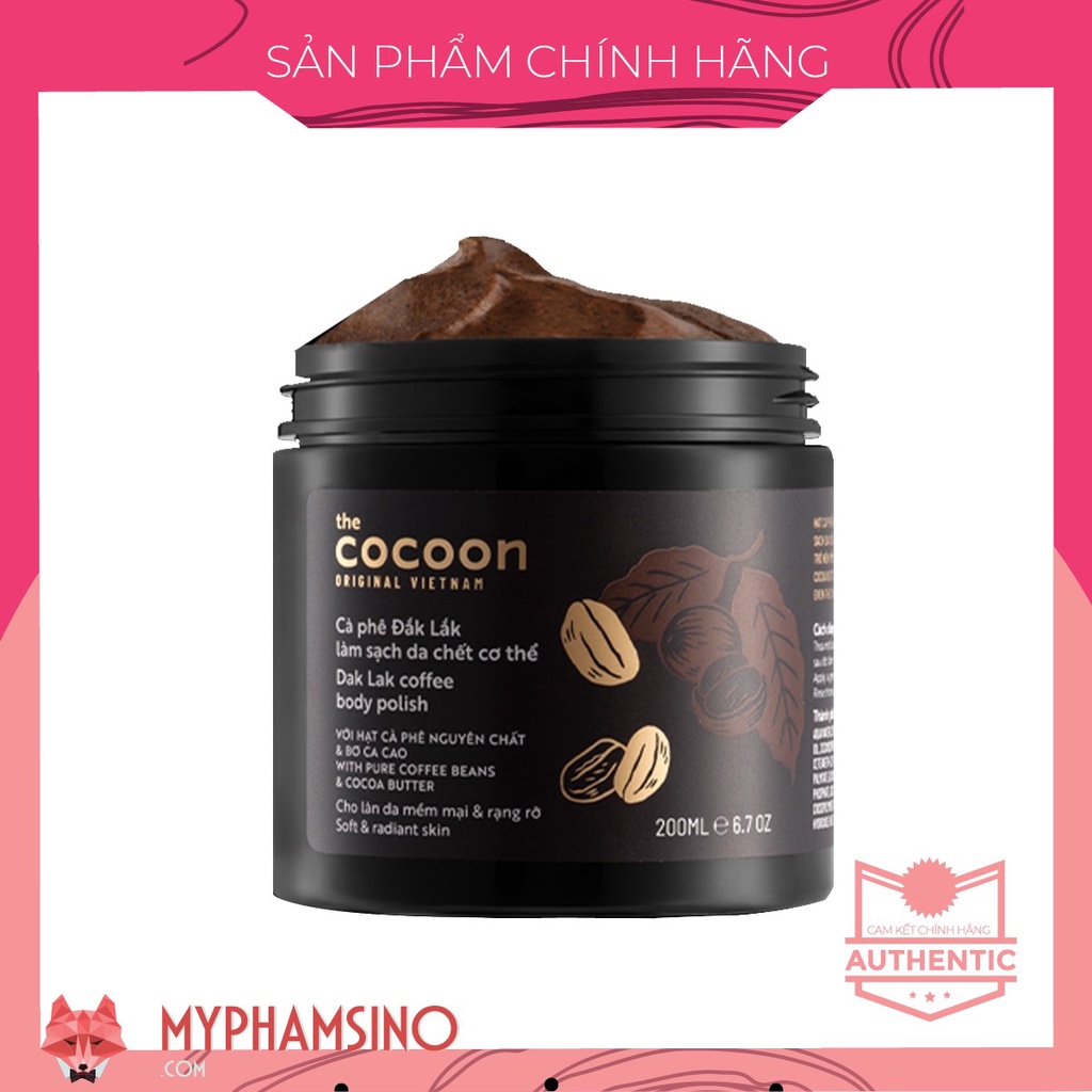 Tẩy tế bào chết body cà phê Đắk Lắk Cocoon 200ml