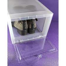 hộp đựng giày gấp gọn có nắp nhựa SONG LONG  trong suốt 2 màu sắc