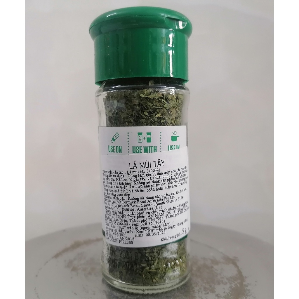 [Lọ nhỏ 5g - PARSLEY LEAVES] LÁ MÙI TÂY (gia vị thực phẩm) [Australia] MCCORMICK