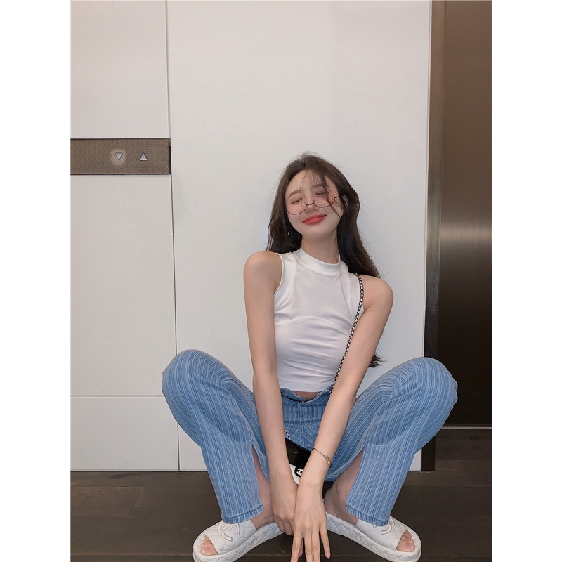 COZOK Áo croptop sát nách ôm dáng quyến rũ cho nữ