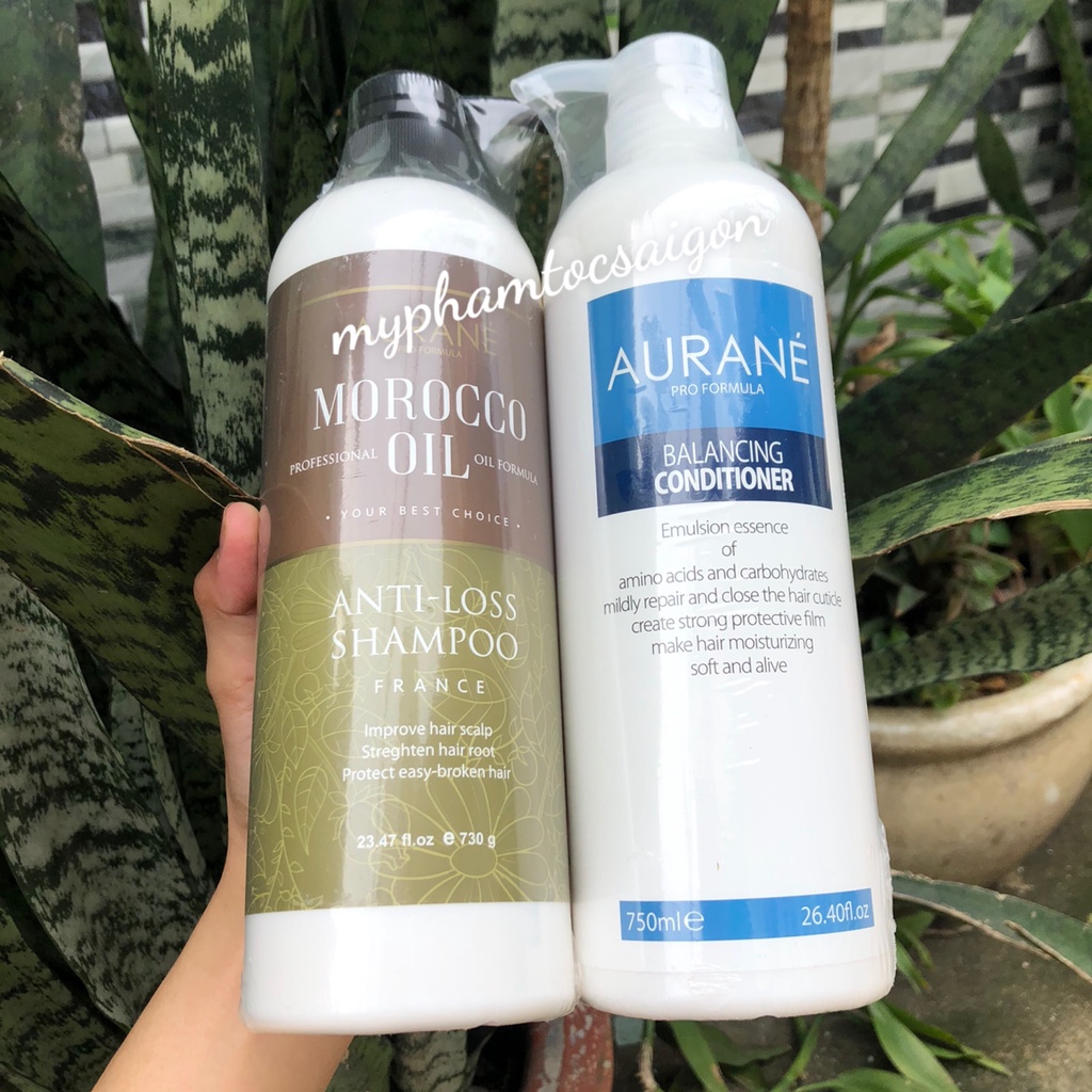 AURANE_PHÁP Combo Dầu gội xả chống rụng tóc AURANE MOROCCO OIL ANTI-LOSS 750mlx2