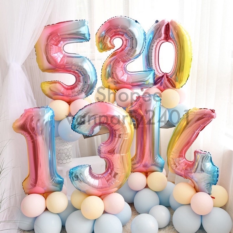 Bóng số size lớn  trang trí sinh nhật, thôi nôi, party, dã ngoại…