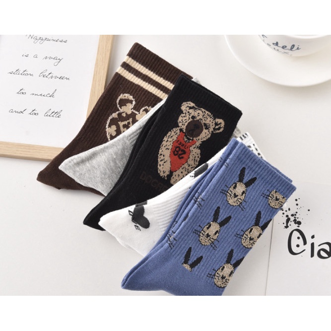Vớ Tất hình Gấu cao cổ Nam Nữ siêu dễ thương và xinh xắn