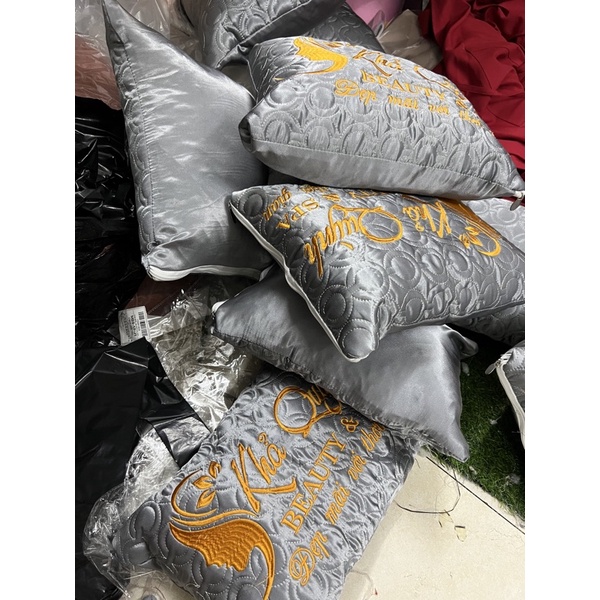 Gối spa lụa trần bông 30x45cm