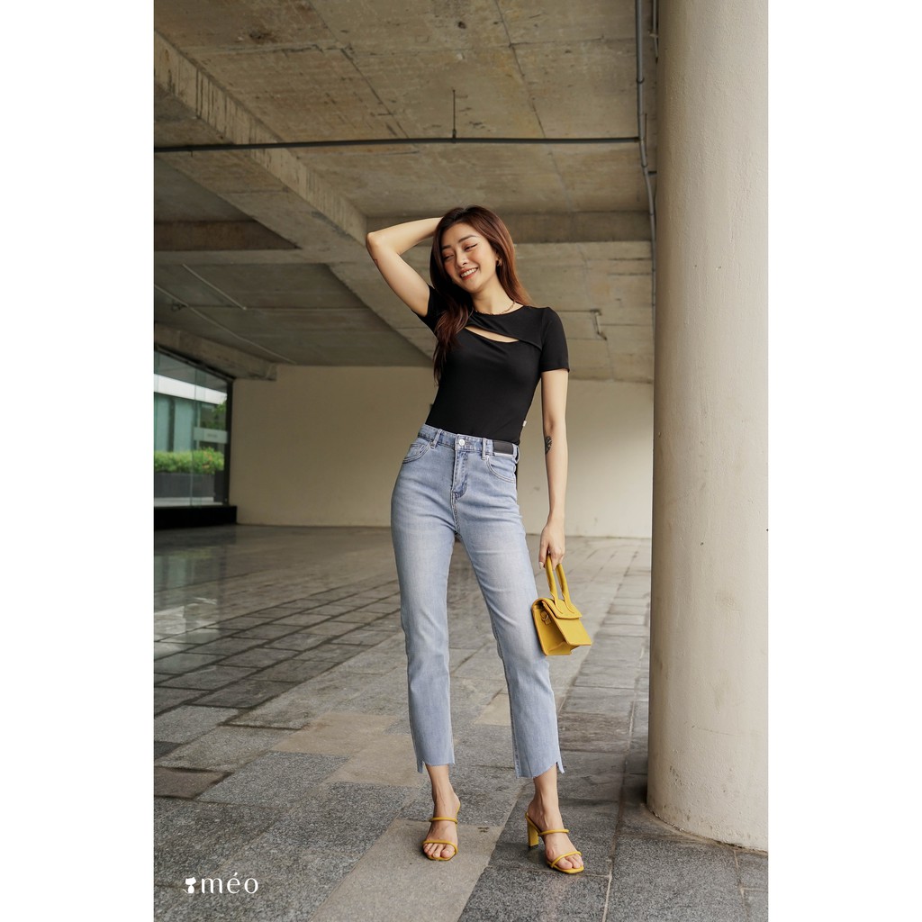 Áo dệt kim croptop ngắn tay Gin [Méo Shop]