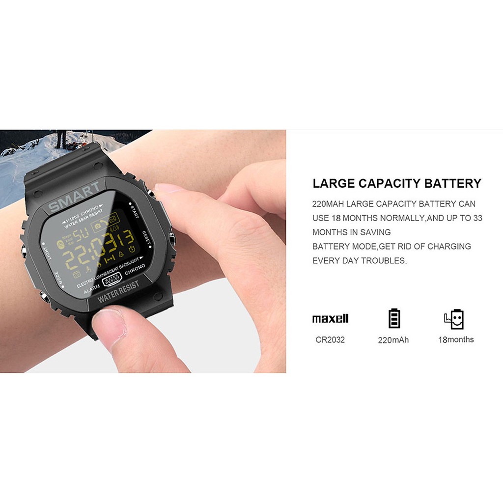 Đồng hồ đeo tay thông minh LOKMAT MK22 kết nối Bluetooth chống nước có chức năng đếm tin nhắn