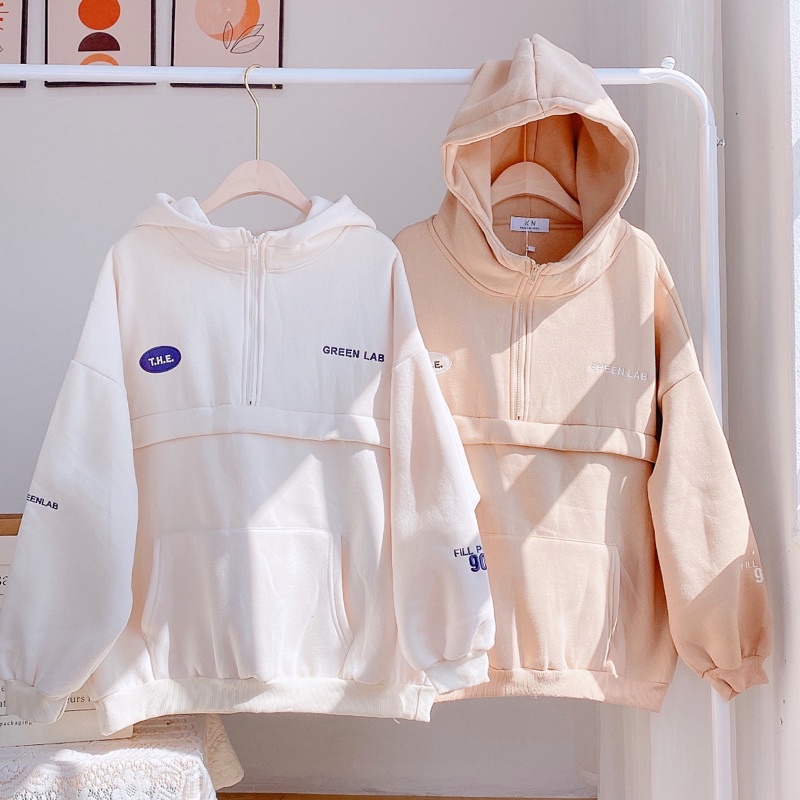 HOODIE khoá nửa chữ lưng