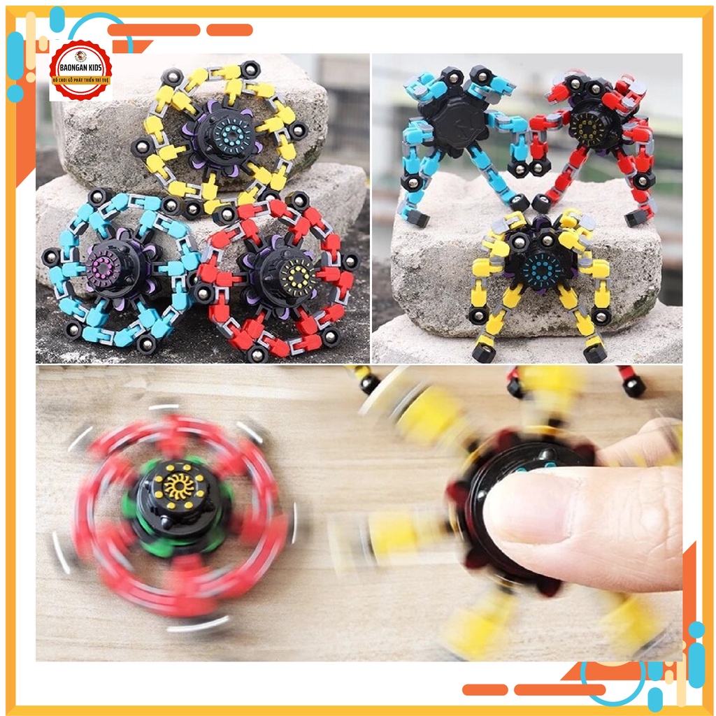 [Có Đèn] Con Quay Đồ Chơi Spinner Robot Biến Hình Thông Minh Cho Bé Fidget Spinner DIY Toy