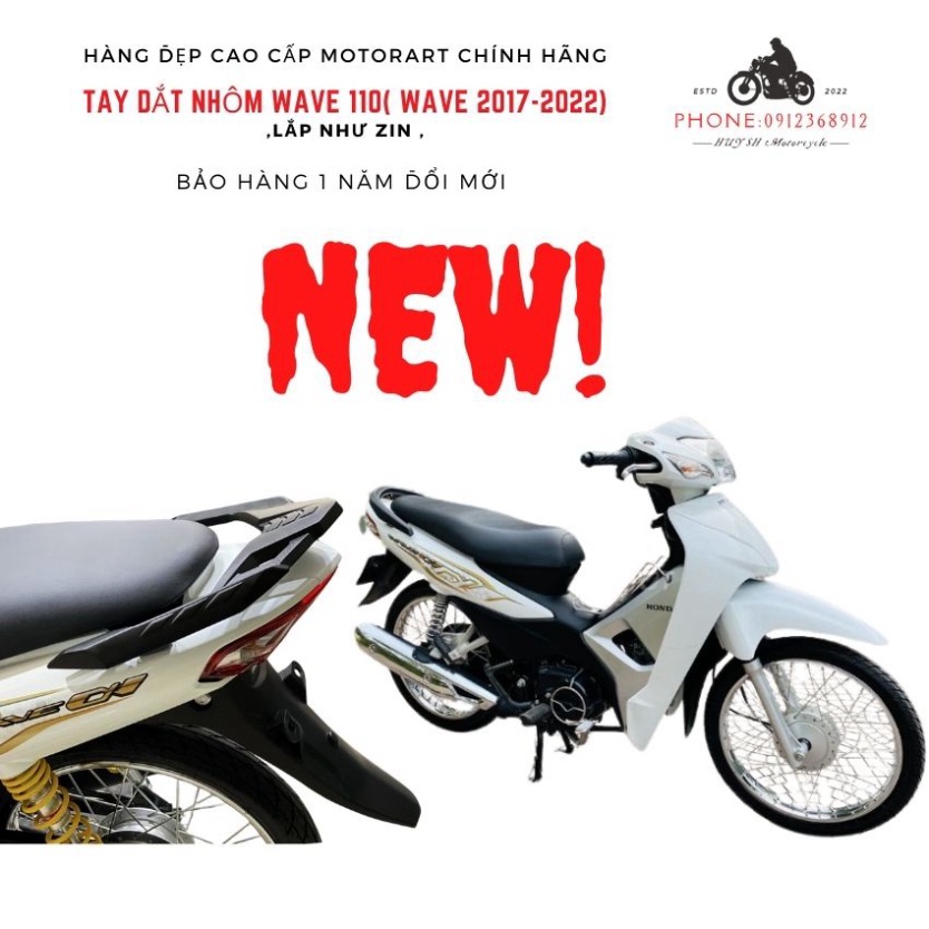 Tay Dắt Nhôm Đúc Wave 110 – Cản Sau Wave Anpha 2017-2022