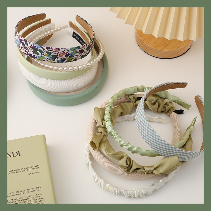 Băng Đô Cài Tóc Đa Năng Màu Xanh Lá Thời Trang Mùa Hè Cho Nữ