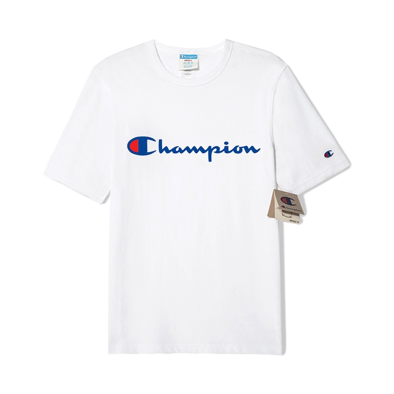 Áo Thun Tay Ngắn Cổ Tròn Dáng Rộng In Chữ Champion Thời Trang Cho Cặp Đôi