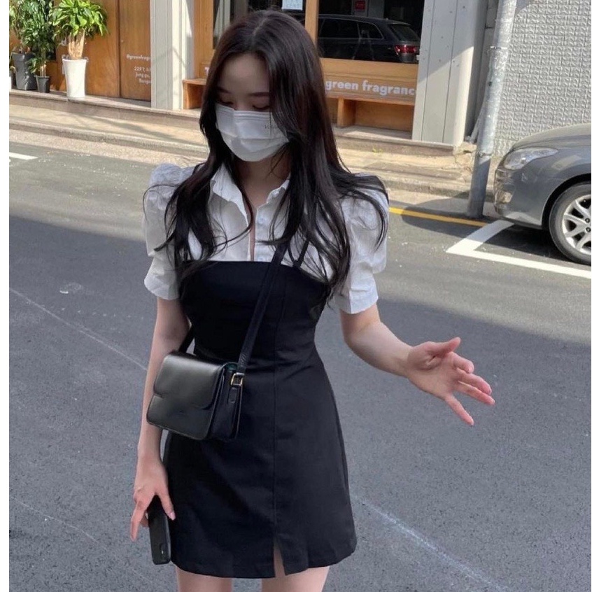 Đầm Bigsize kiểu sơ mi giả yếm đi làm đi chơi đều được nha các nàng - BZ002