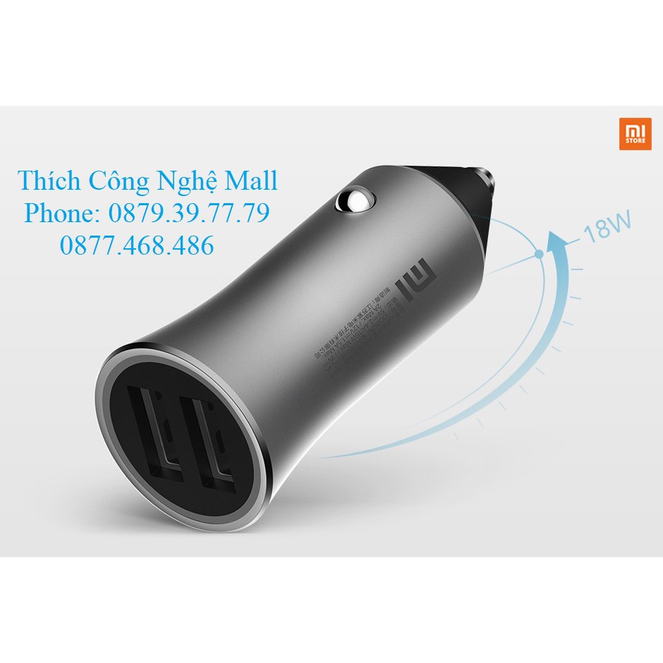 Sạc xe hơi ô tô Xiaomi Pro 2 Cổng USB 18W Sạc Nhanh Mi Car Charger - Hàng Digiworld