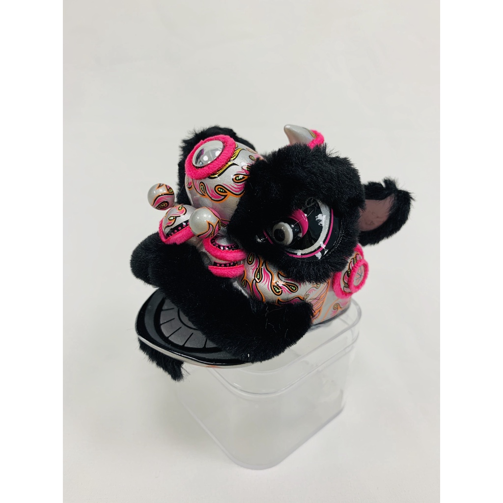 雄狮之王-黑色 Đầu Sư Tử Nhảy Múa Bằng Nhựa Resin Thủ Công Dùng Trang Trí Xe Hơi Dịp Năm Mới