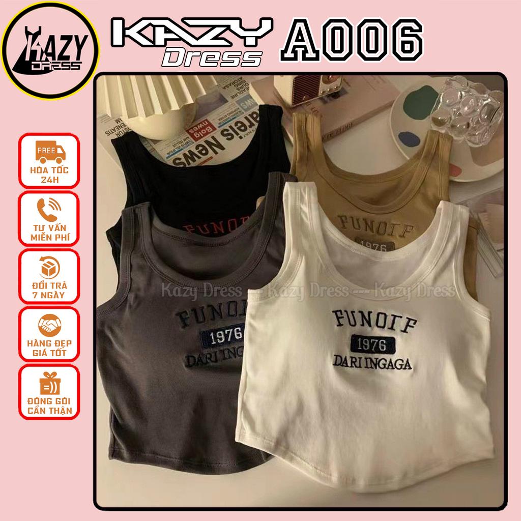 Bra croptop in chữ cá tính vạt bầu kèm sẵn đệm phong cách KAZY DRESS A006