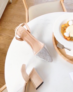 Slingback Mũi đá 7cm 2 màu