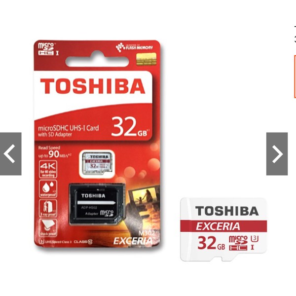 THẺ NHỚ MICRO SD 32GB TOSHIBA SDHC (90MB/S) TẶNG ADAPTER