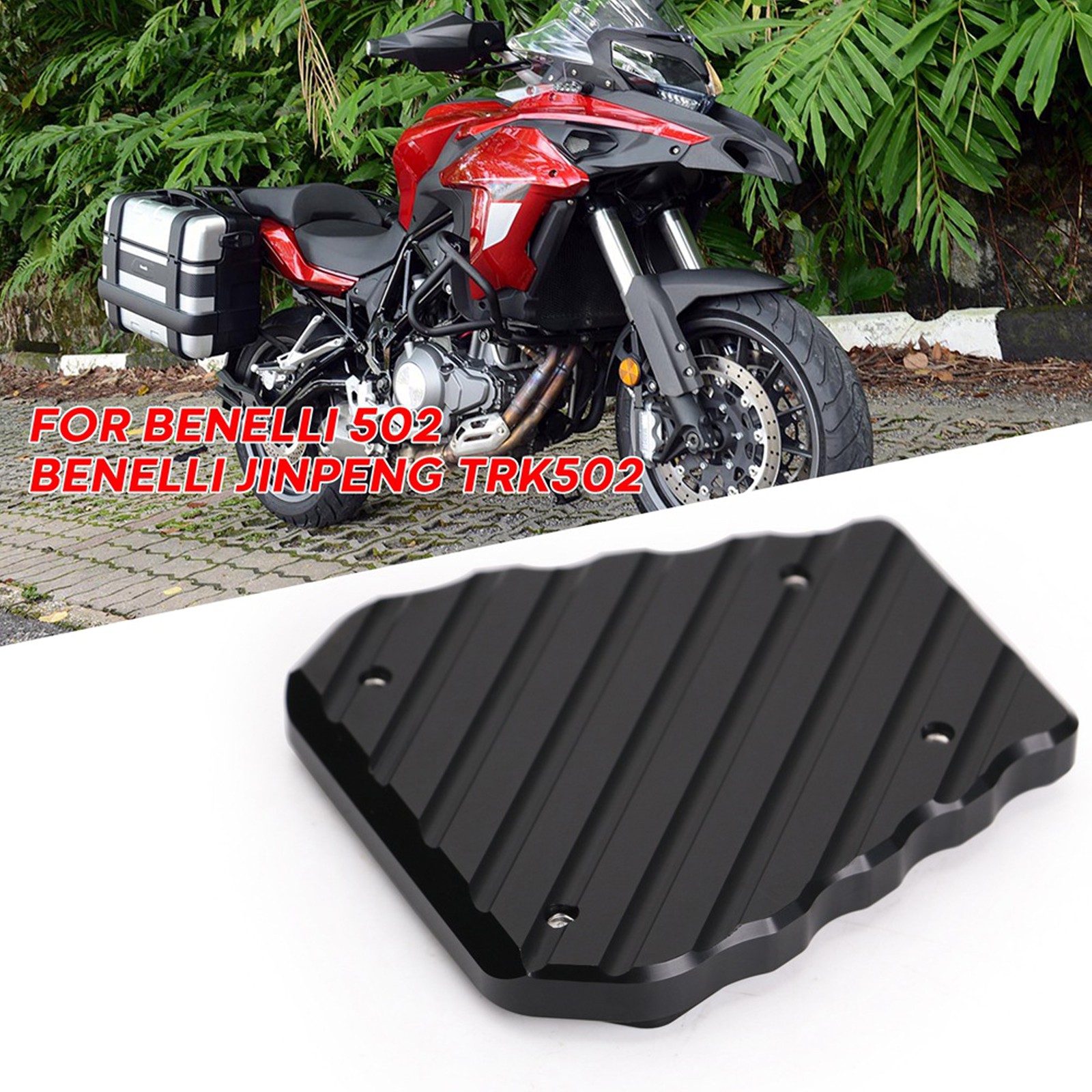 IN STOCK Motorcycle CNC Aluminum Side Stand Extension Plate Motorcycle Kickstand For Benelli TRK502