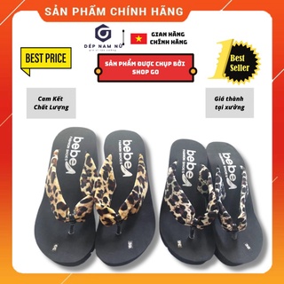 Dép kẹp nữ đế cao gót 5cm - 7cm da beo chất liệu xốp siêu nhẹ cao cấp Thời Trang